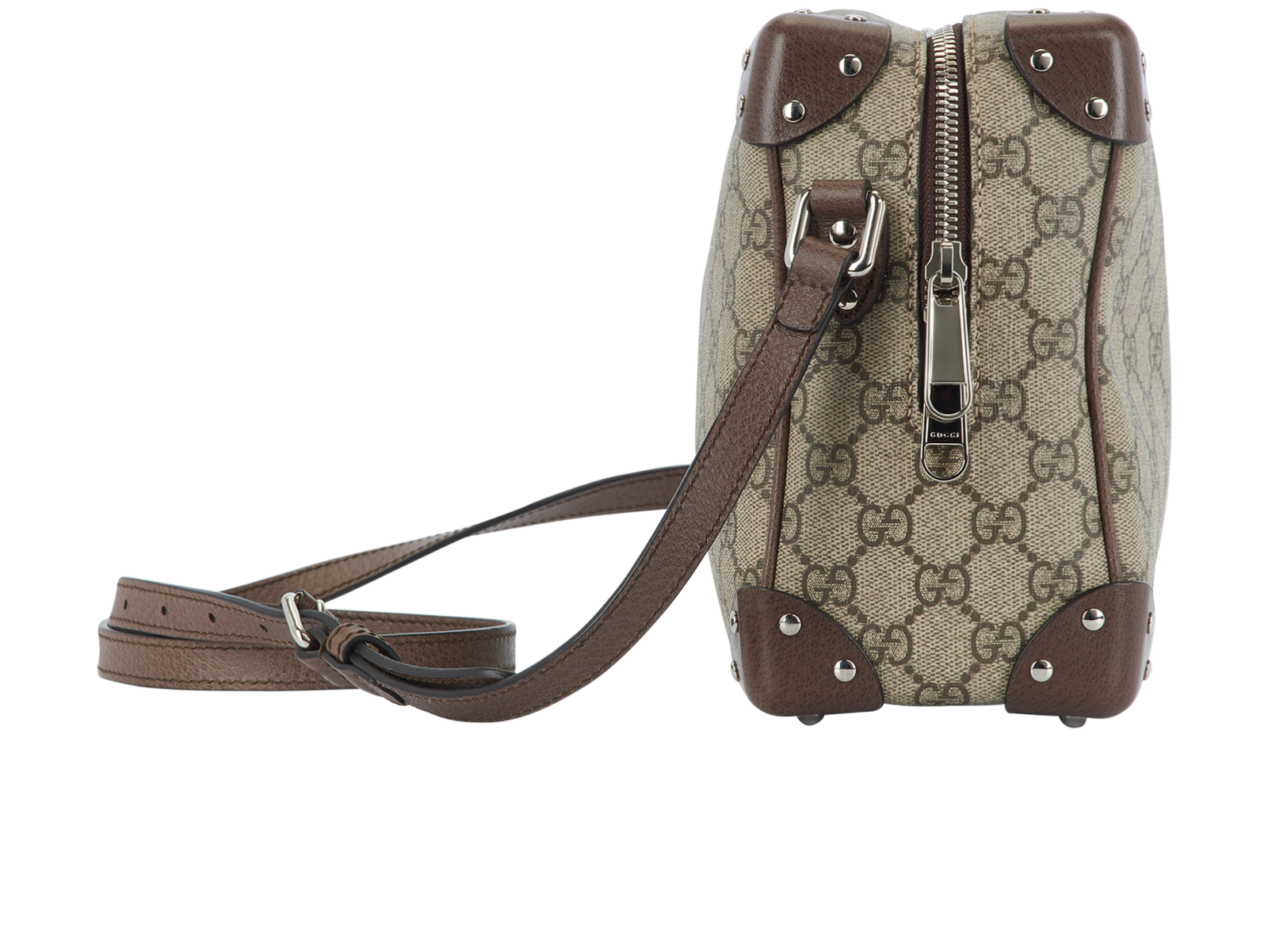 GG Square Trunk, &pound;895, Handbags, Brown, Canvas, Side view